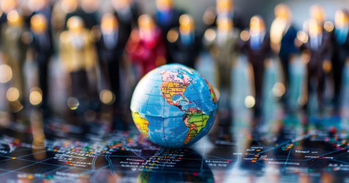 Global business harmony high quality coordinated image representing world business activities